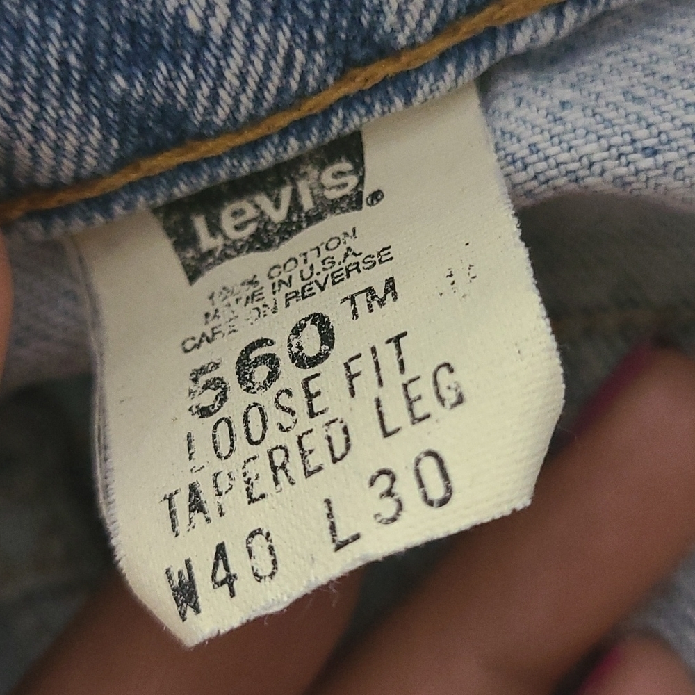 LEVI'S 560 Loose Fit Tapered leg Light Blue 40W 30L - Picture 4 of 5